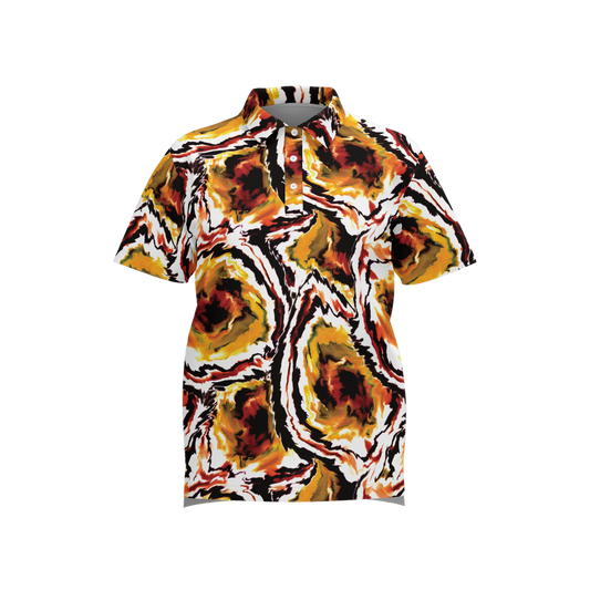 Billy Elbows Orange Craziness Golf Polo