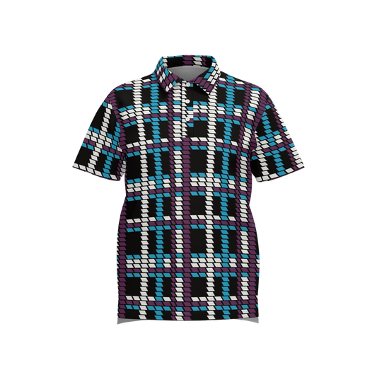 Billy Elbows Vintage Purple Stripe Golf Polo